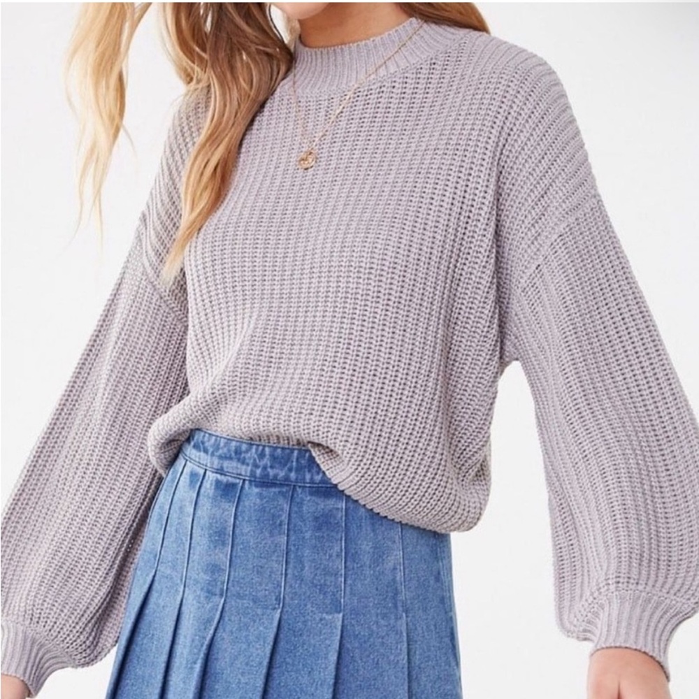 Forever 21 Cropped Chunky Knit Sweater – Size M